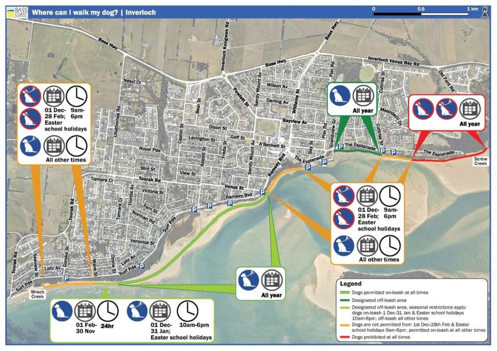 Inverloch dog beach map