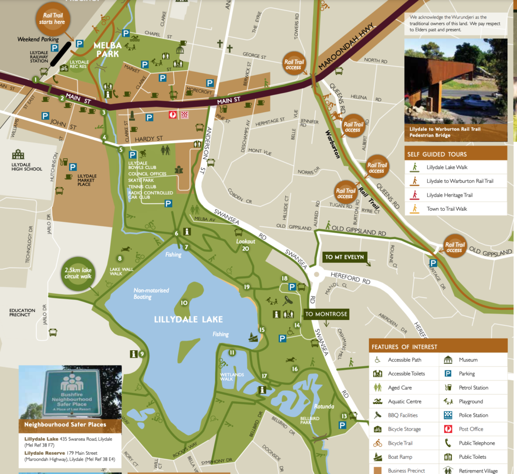 Lilydale dog park - Lilydale Lake map