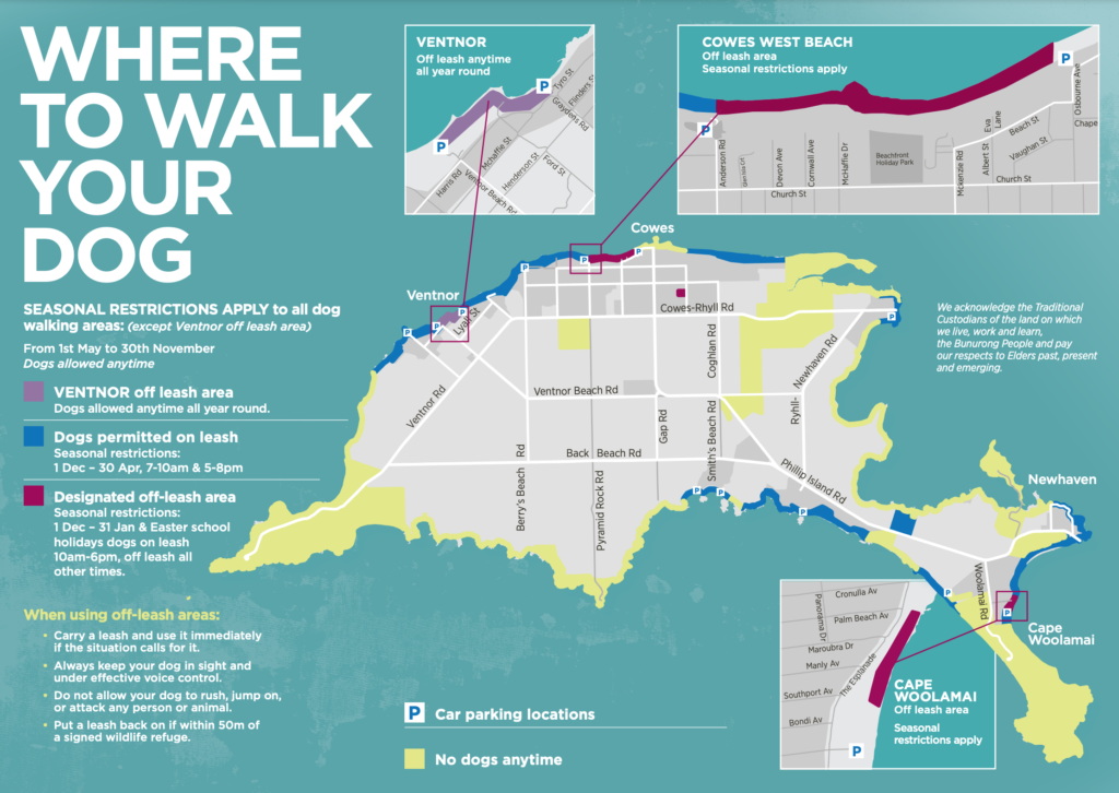 Phillip Island dog beach map